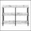 Table d'appoint, console, vestibule, étroit, canapé, salon, chambre à coucher, stratifié aspect marbre blanc, métal noir, contemporain, moderne-118038027