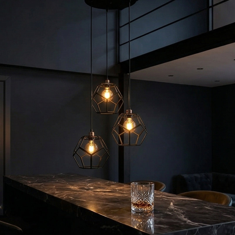 Luminaire suspendu cage 3 lumières Larkin