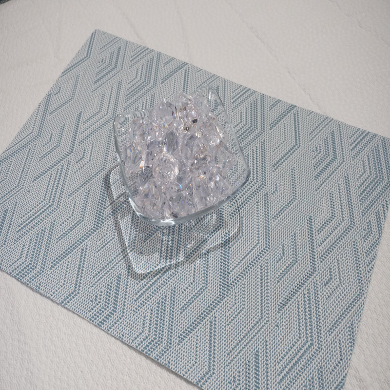 Jamarre Vinyl Geometric Rectangle Placemat, Blue