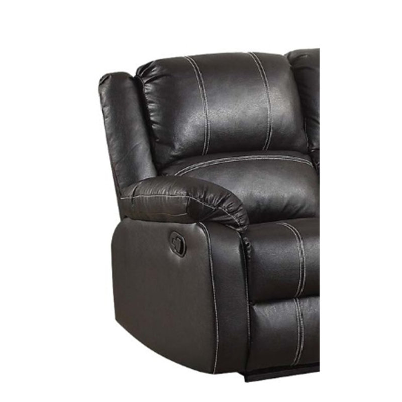 Causeuse inclinable en cuir synthétique Zuriel, Noir