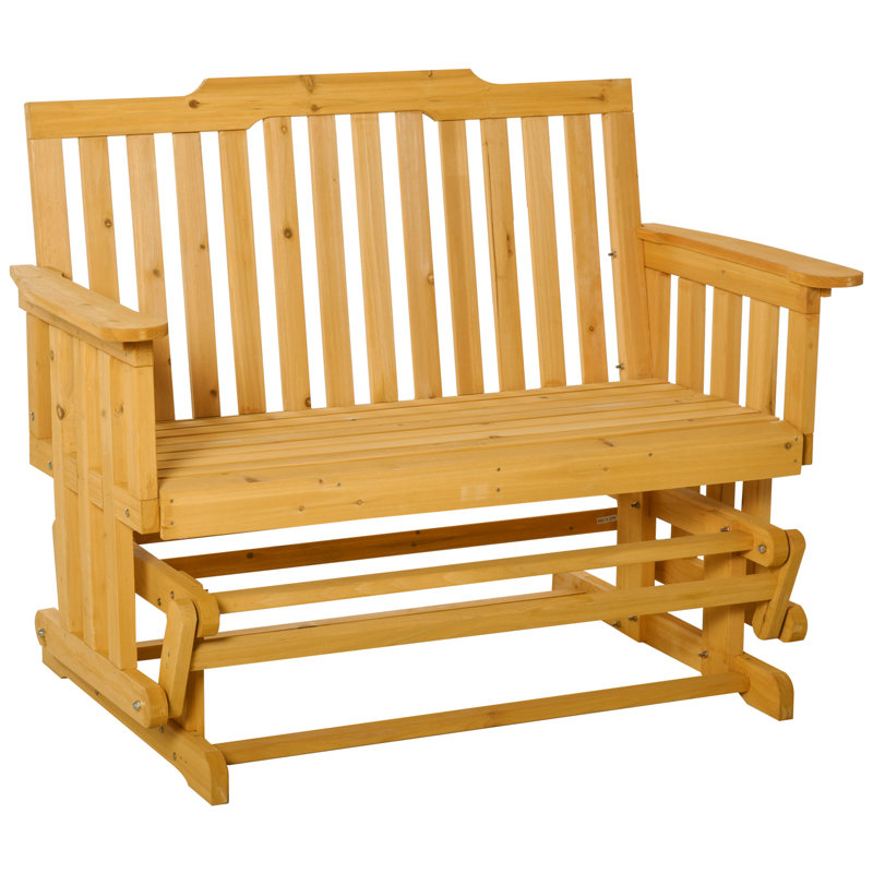 Banc d'extérieur avec chaise berçante en bois naturel et fauteuil relaxant