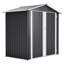 Remise de rangement extérieure en métal 6 X 4 pi, grise, outil de jardin imperméable pour la cour arrière, porte verrouillable - remise extérieure à couche protectrice, pelouse, structure en acier galvanisé renforcé, toit incliné, premières caractéristiques