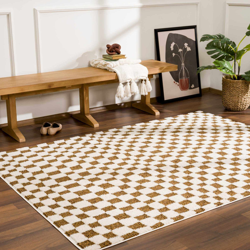 Carmin Checkered Indoor Rug, Rectangle 7'10" x 10'