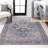 Sarok Ornate Medallion Machine-Washable Blue/Cream Rug-1320351238