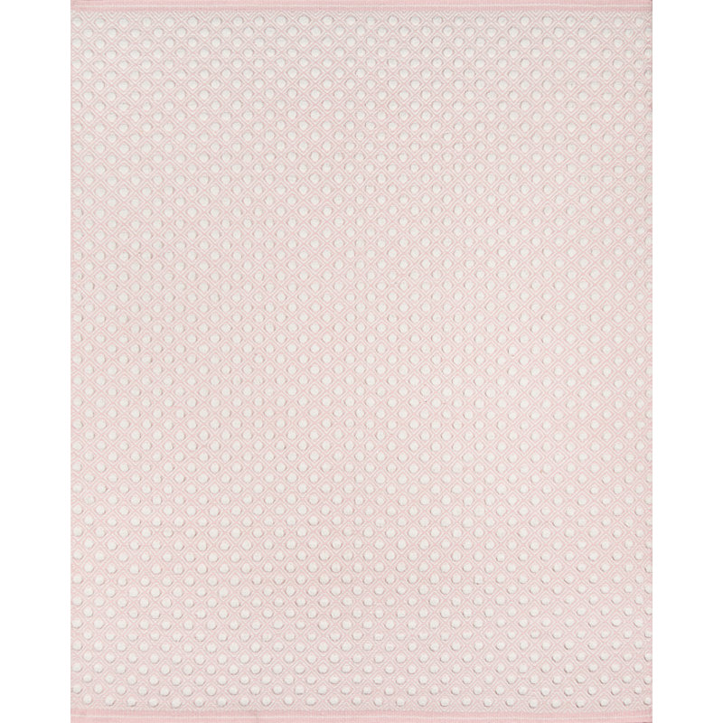 Langdon Wool Polka Dots Area Rug in Pink, Rectangle 8'6" x 11'6"