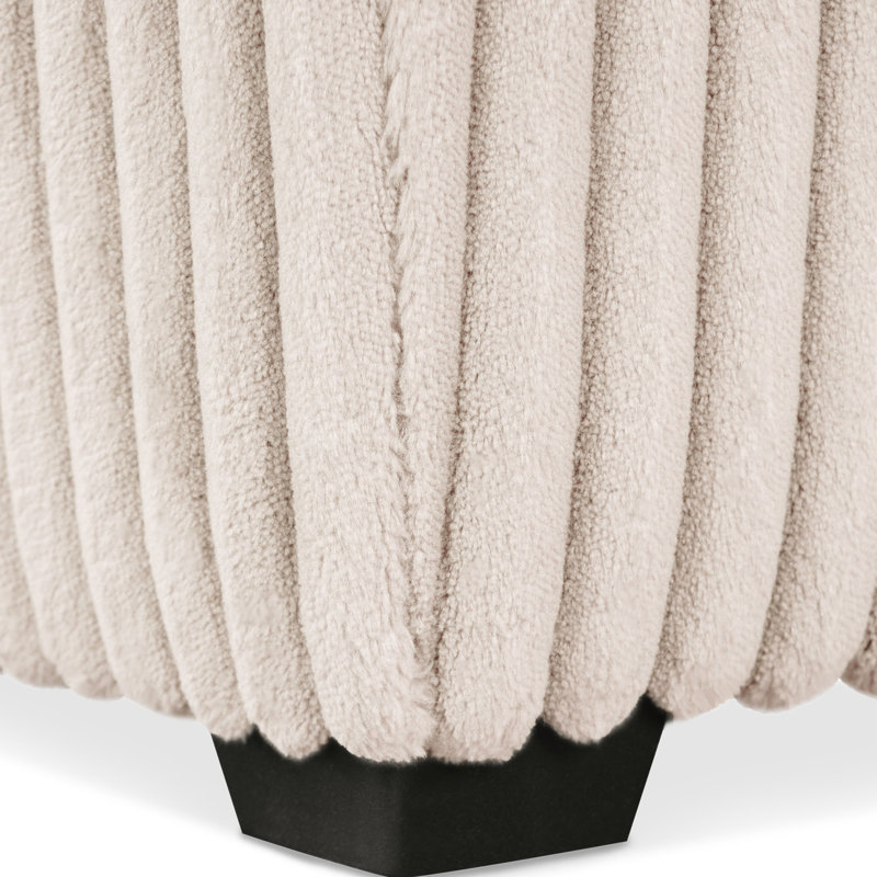 Repose-pieds carré avec rangement, Beige
