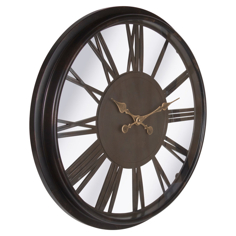 Jayce Black Round Mid-Century Plastic 20" Wall Clock