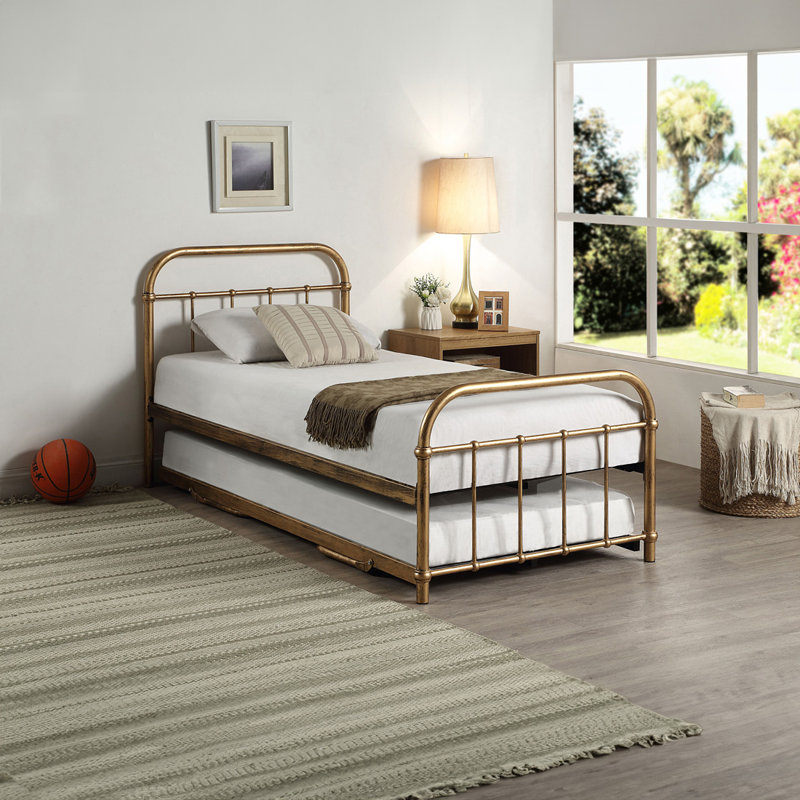 UK Single - DE 90 X 190 Cm Metal Bed, Brass