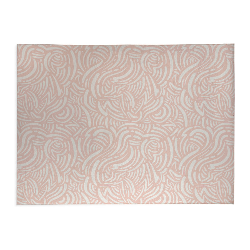 Tapis de cuisine Cozy Swirl, Rectangle 5 pi x 7 pi, Rose