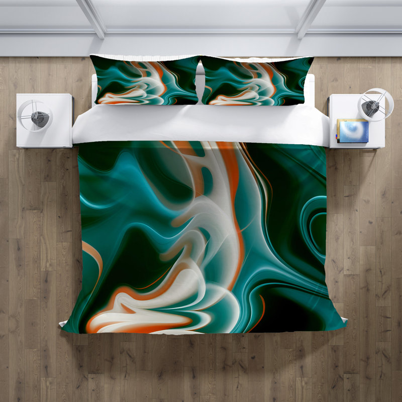 Polyester Abstract Duvet Cover, King Duvet Cover + 2 King Shams