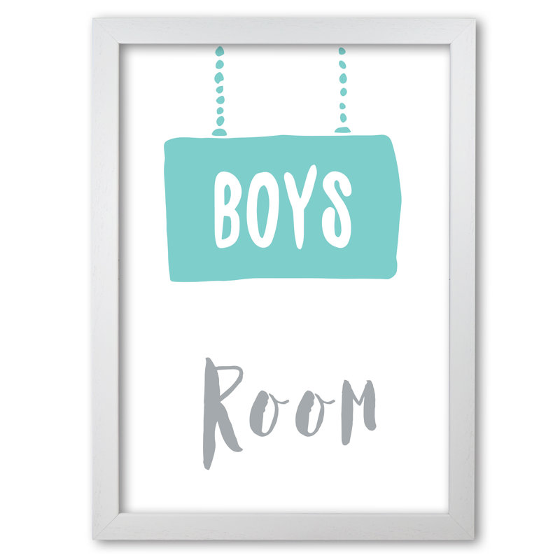 Boys Room - Print, White Grain Frame, 60 cm H x 42 cm W x 5 cm D