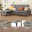 Reversible L-Shaped Modular Sectional Velvet Sofa with Removable Armrests, Ideal for Apartments, Dorms, Home Offices and Living Rooms-150221440