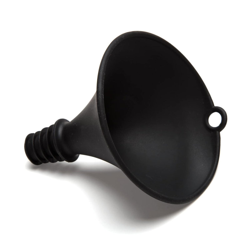 Monkey business stedi silicone funnel for filling bottles, kitchen funnel for water bottle liquid transfer, steady pour hands-free pour tool