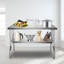 Table de préparation commerciale pliante, poste de travail commercial de 122 x 61 cm avec tablette inférieure, table pliante robuste en acier inoxydable supportant une charge de 136 kg, conçue pour la cuisine domestique, les restaurants et les garages.