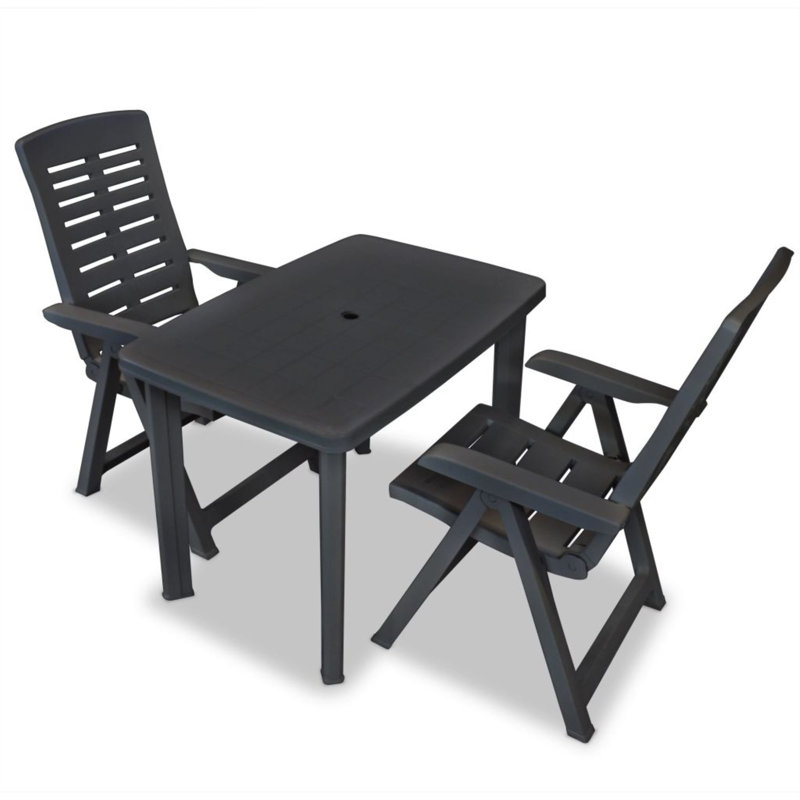District Rectangular 2 - Person Bistro Set, Gray