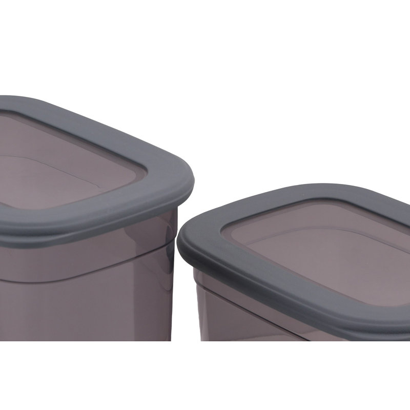 Ensemble de boîte de rangement durable (24 pièces), couleur anthracite | 8 boîtes: 4,7 x 6,5 x 4,4 po (1300 ml), 8 boîtes: 4,7 x 6,5 x 6,5 po (2000 ml), 8 boîtes: 4,7 x 6,5 x 10,8 po (3200 ml) | 100% plastique, sans BPA, va au lave-vaisselle, parfait pour organiser la maison et la cuisine