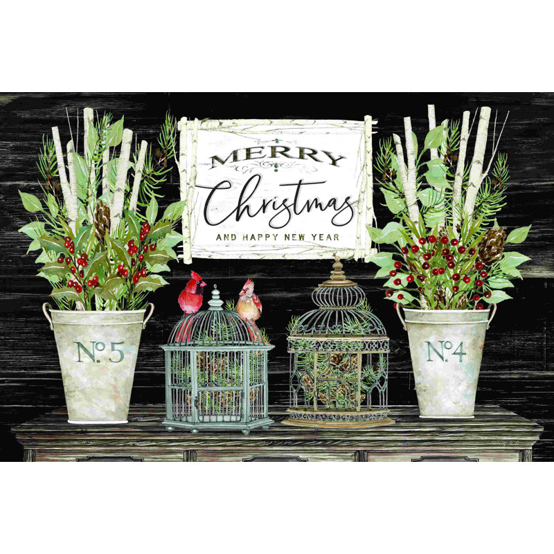 Floral joyeux Noël 2884361, H 12 po x l 18 po