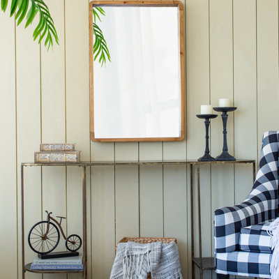 Miroir rectangulaire en bois manufacturé