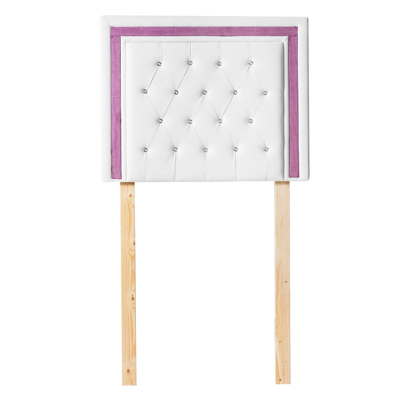 Stelly Upholstered Headboard, White/Purple