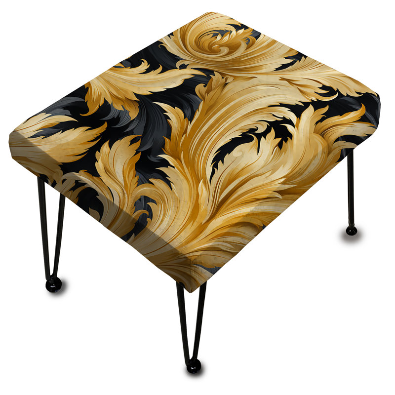 Royal Gilded Ikat Reverie Celebrate I - Ikat Rectangle Ottoman