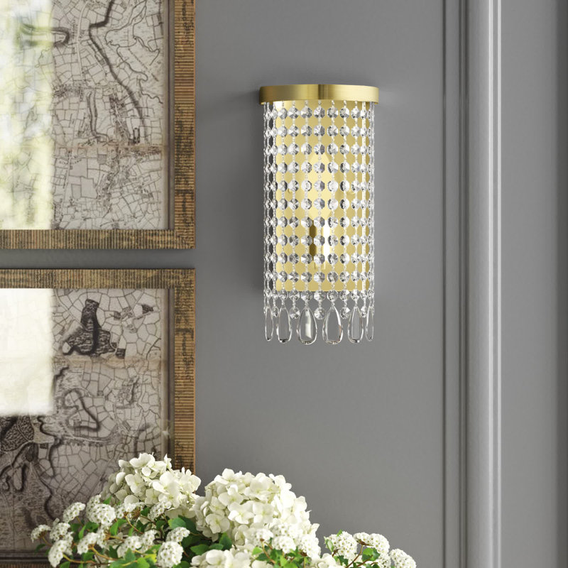Steel Flush Mounted Sconce, Antique Brass