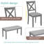 Ensemble de salle à manger de cuisine 6 pièces, table de salle à manger rectangulaire en bois avec 4 chaises rembourrées et un banc, ensemble de table de salle à manger pour 6 personnes, salon, bar et cuisine-575953226-575953224