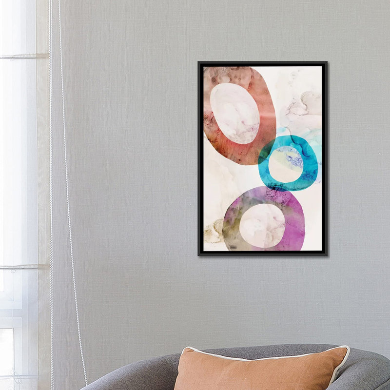 « triple i », impression sur toile, H 26 po x l 18 po x P 1,5 po, Toile avec cadre noir, Blanc