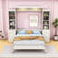 Grand lit escamotable en bois avec tablettes de rangement-224888320