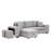 104.5" Reversible L-Shape Bed With Storage Chaise And 2 Stools, Gray Living Room Furniture Sectional Couch-1670215254
