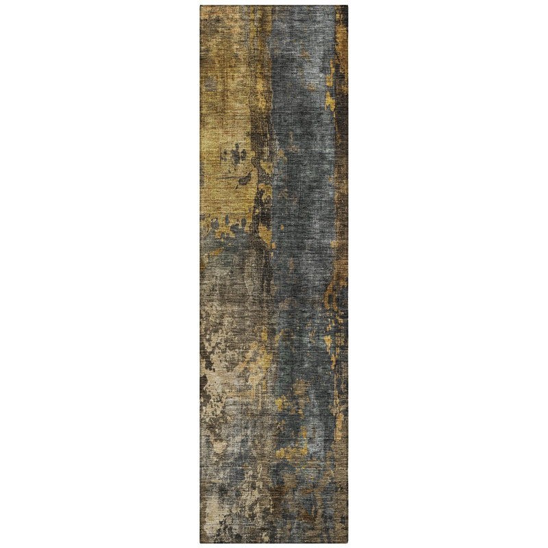 Nayara Gray Washable Indoor-Outdoor Rug - , 2'3" x 7'6"