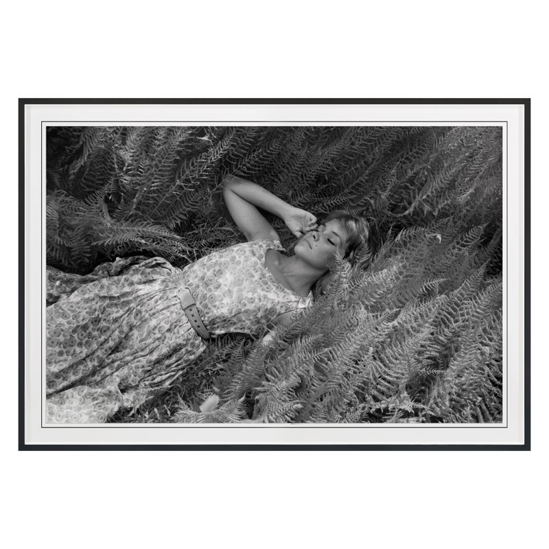 Woman In Field Print by Grand Archives, Black Framed, 24" H x 34" W