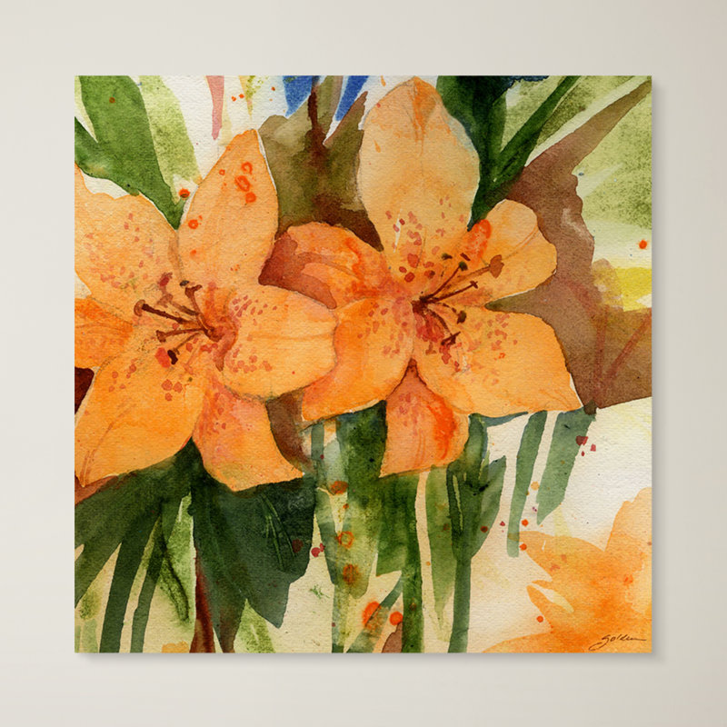 « tiger lilies », reproduction d’art sur toile, H 18 po x l 18 po x P 2 po