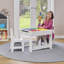 Kids Wooden Activity Table and Two Chairs with Grey Storage Bins