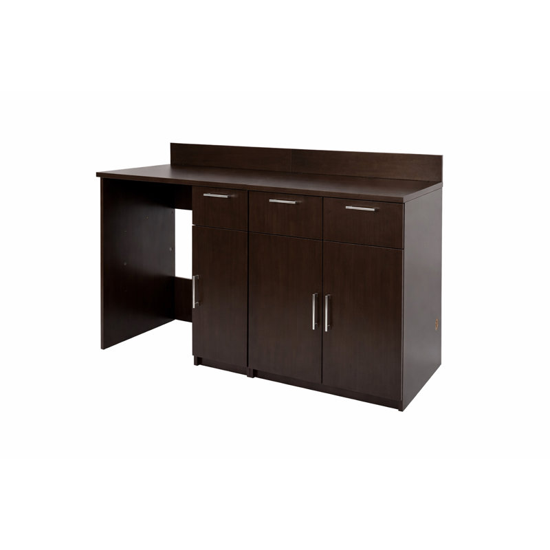 Commercial Grade Coffee Kitchen Lunch Room Cabinets Fully Assembled 72"W x 36"H  2 pc, Espresso