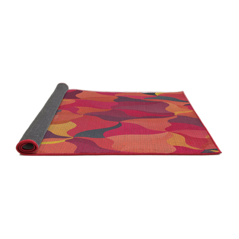 Tapis rouge / bleu Power Loom, Rond 7 pi