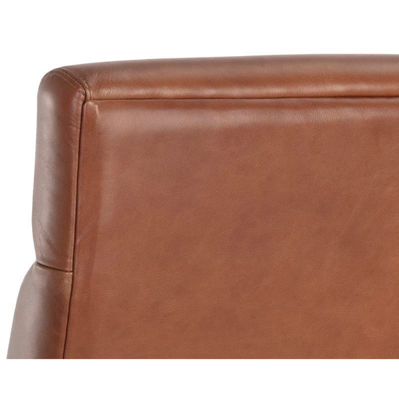 Collin Leather Swivel Office Chair, Shalimar Tobacco Genuine Leather