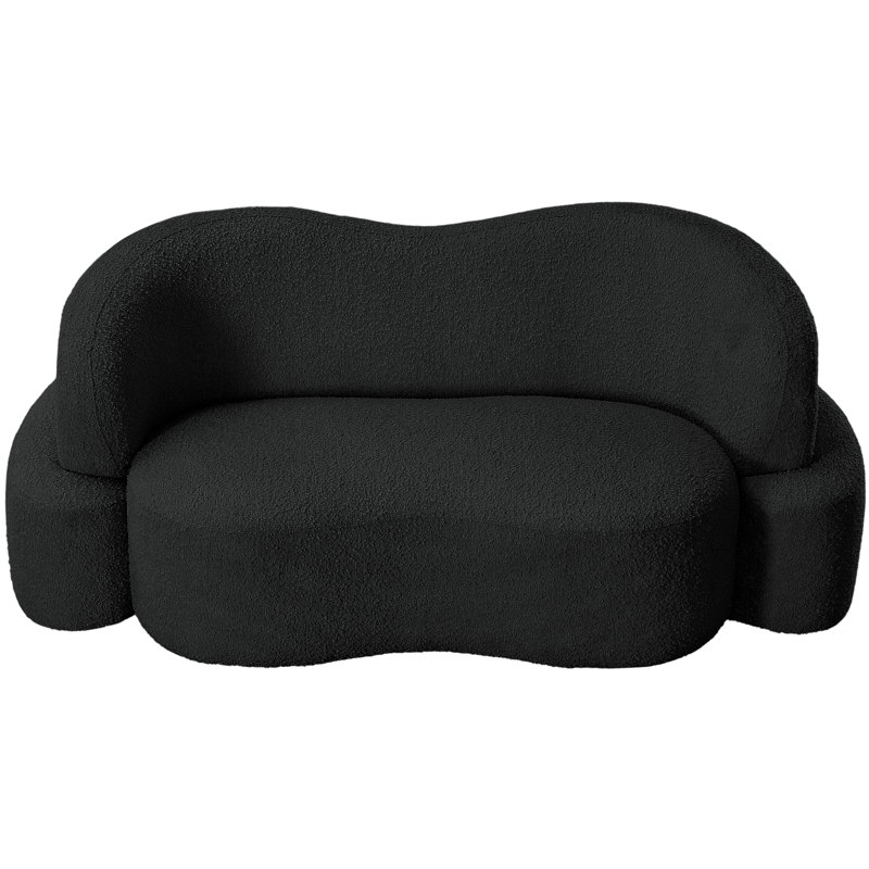 Hooda Upholstered 68'' Loveseat, Black Boucle Fabric