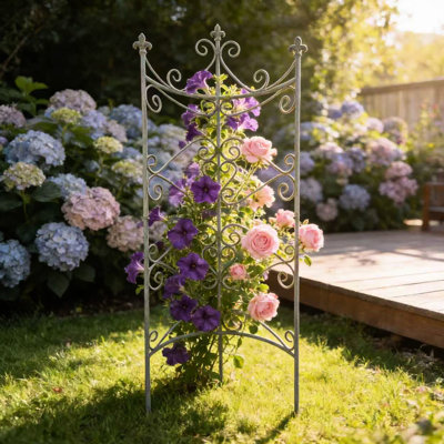 Clôture en fer de 67,72 po de hauteur pour jardin, style rustique rétro, paysage de sentier extérieur, - protection des animaux, treillis d'escalade, clôture haute, panneaux décoratifs de style antique, plantes de barrière de jardin,