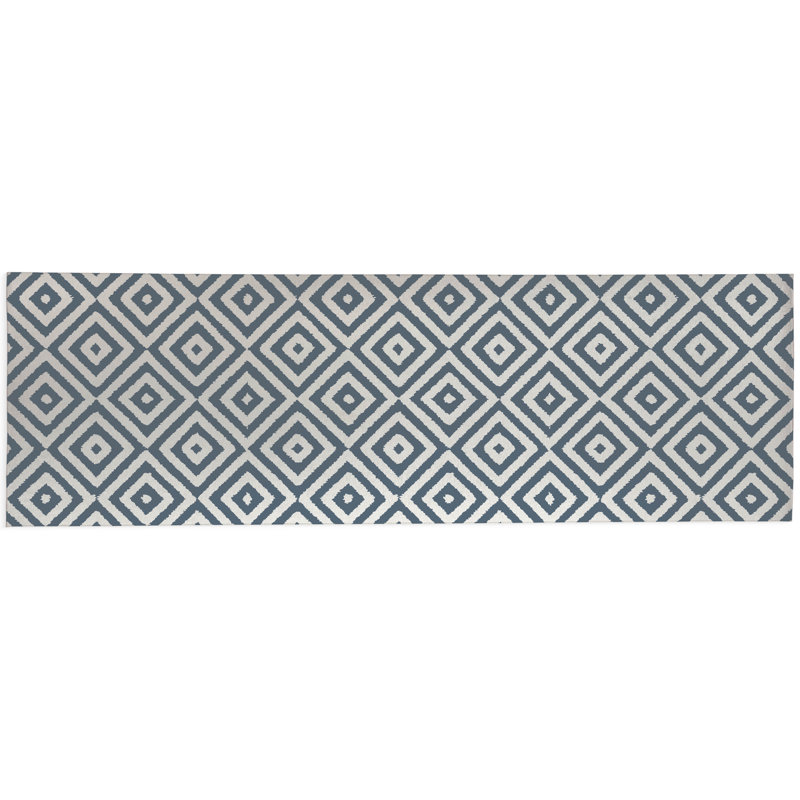 Ikat Eye Non-Slip Outdoor Rug, Runner 2'6" x 8'