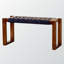 Banc décoratif bleu marine et brun naturel Spencer, H 15,57 po x l 31,26 po x P 11,6 po