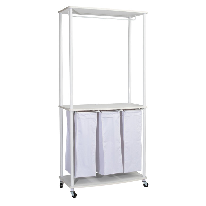 3 Bag Laundry Center, White