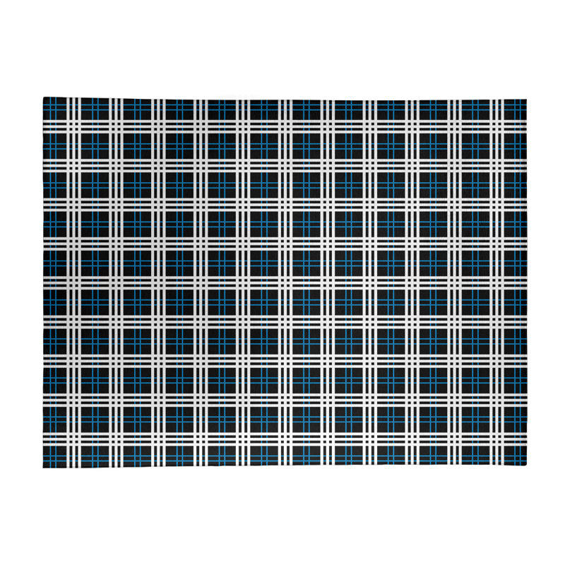 Tapis noir à carreaux, Rectangle 9 pi x 12 pi