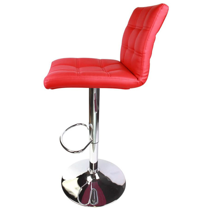Ludly 32.5" Adjustable Spin Bar Stool, Red