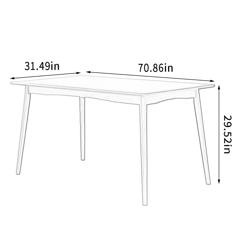 Mozell Walnut Solid Wood Dining Table, 31.49" W x 70.86" L