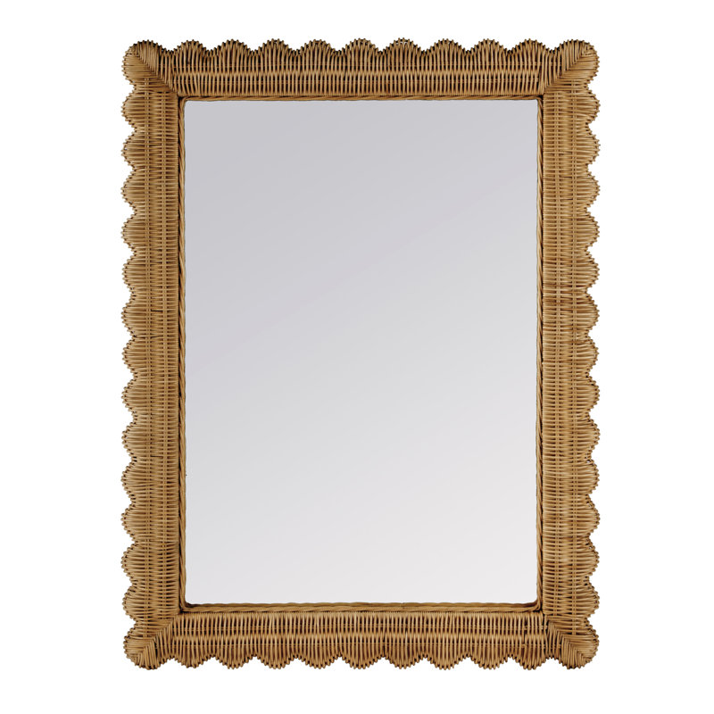 Lacie Rattan Rectangle Wall Mirror, Honey, Honey