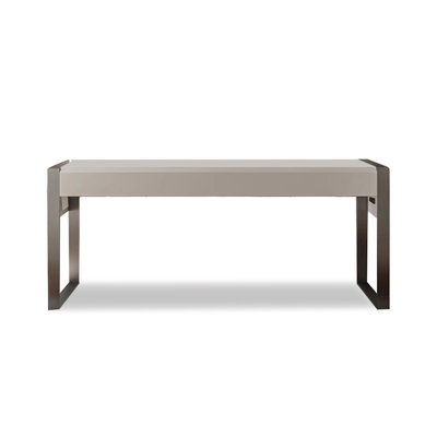 Solid Wood Saddle Leather White Office Desk