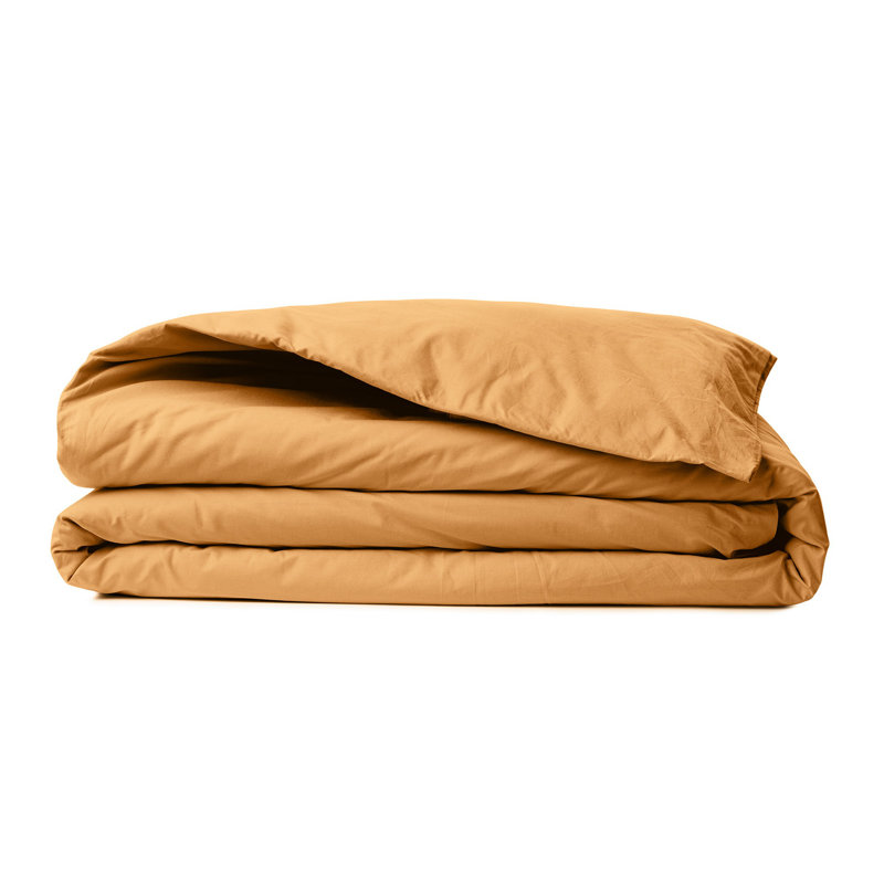 Premium Ranforce Quilt Cover, 53 x 79, 100% Cotton, Orange | Soft & Breathable, 155 Thread Count | Durable Button Closure | Machine Washable at 86°F | Ideal for Cozy Bedrooms & Stylish Decor