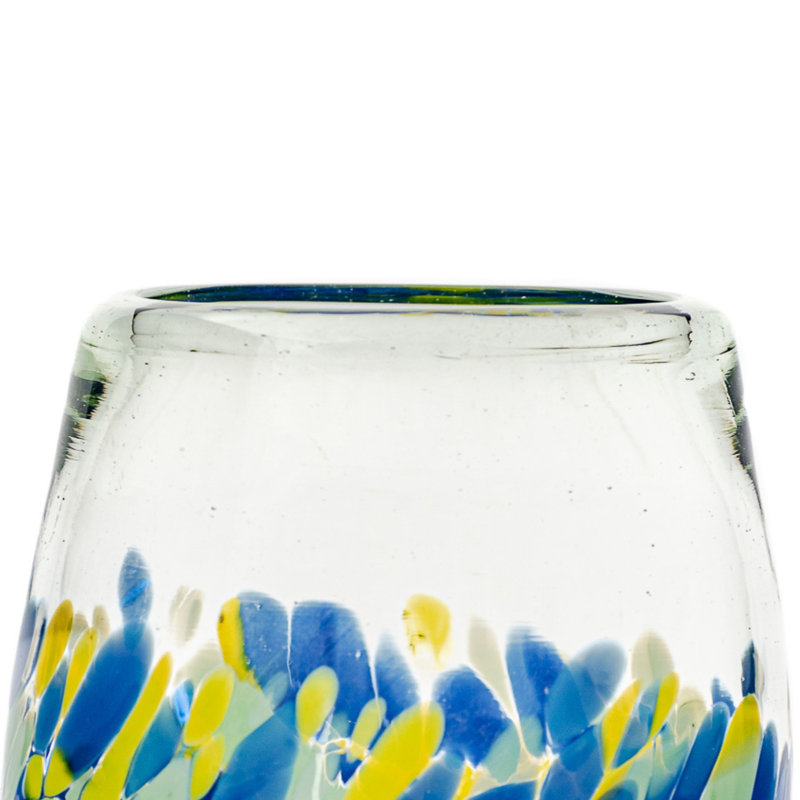 10 Strawberry Street Mazatlan Mexican Glassware, Stemless Wine Glass