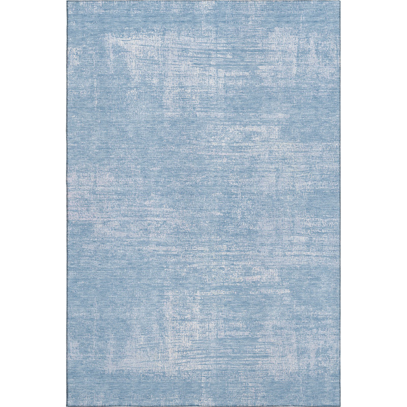 Premium Blue Rectangular Synthetic Washable Rug 3' x 5'