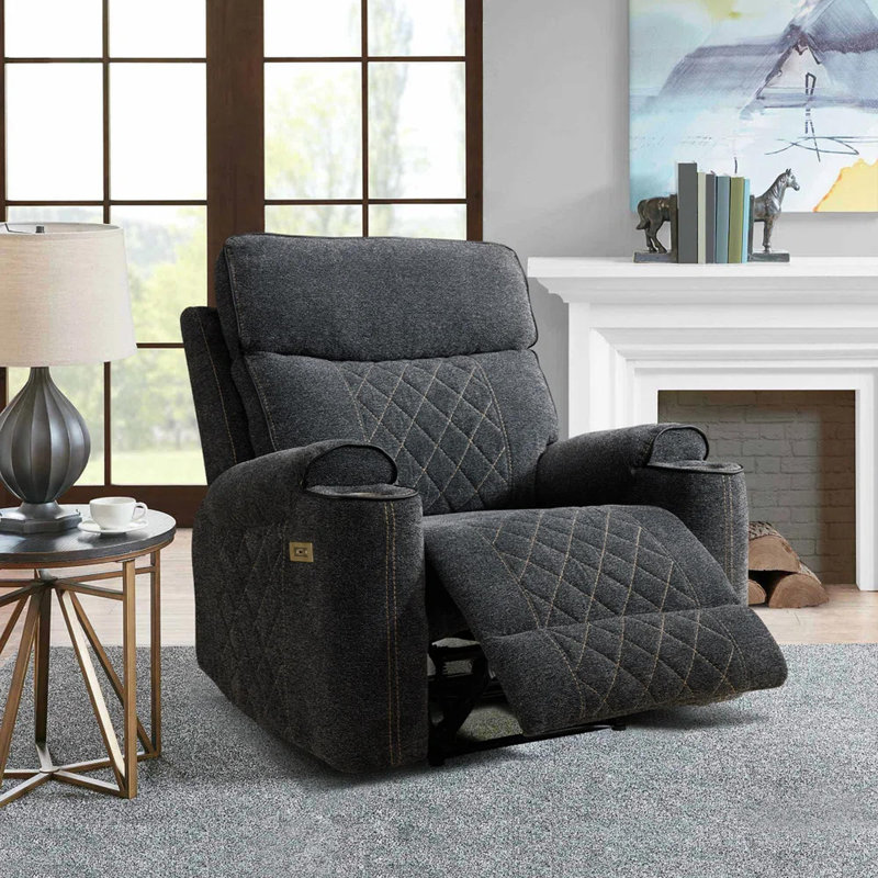 Ensemble de salon 3 pièces en chenille inclinable électrique et moderne 3 pièces